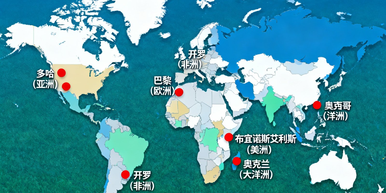 2026年世界杯预选赛全球六大洲赛区分布地图，标注各赛区出线名额数量及关键对决城市位置